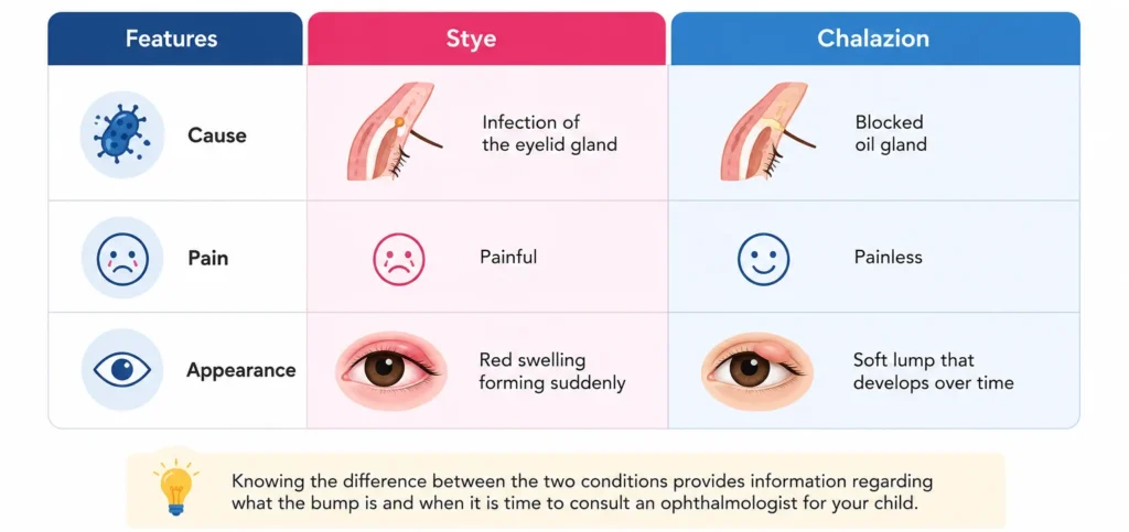 Stye and chalazion in children